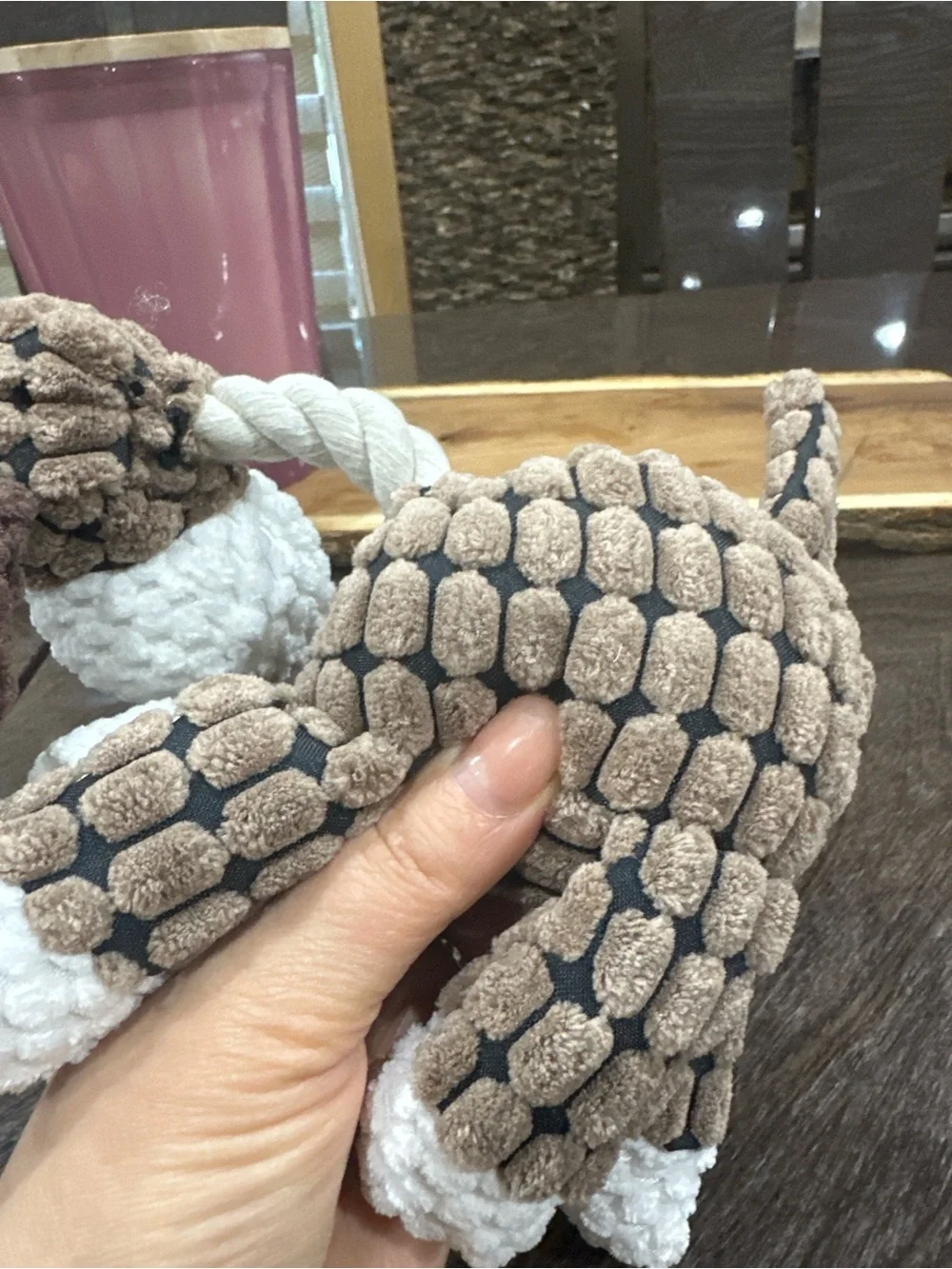 Plush Textured Brown & White Donkey Toy
